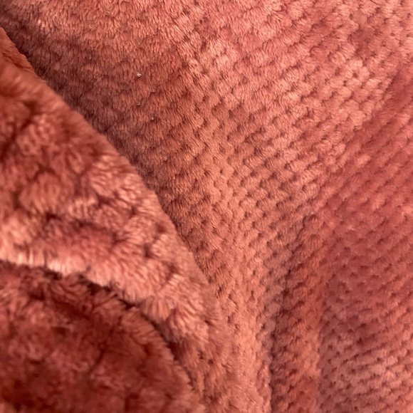 Eddie Bauer Fleece Faux Fur Zip Sweatshirt Large Lg NWOT Barbiecore Soft Pink - Picture 5 of 7